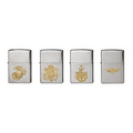 Zippo  Chrome Military Crests Lighter